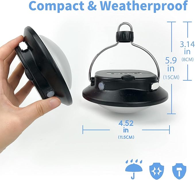 SUBOOS Gen 2 Pro 3000LM UFO Camping Lantern Rechargeable, Portable Tent Light, 200h Runtime, Waterproof for Camping, Canopy, Vendor, Emergency, Outage