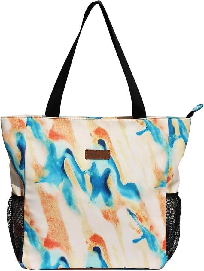 ESVAN Original Floral Water Resistant Large Tote Bag Shoulder Bag for Gym Beach Travel Daily Bags Upgraded