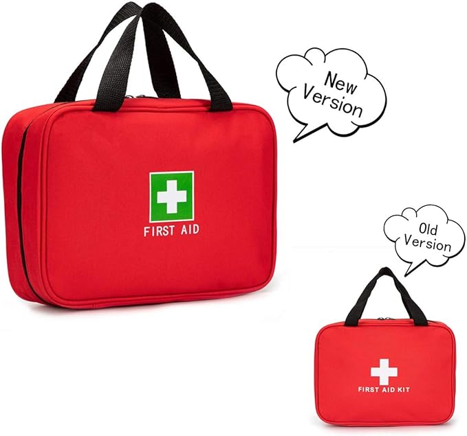 Red First Aid Bag Empty Travel Rescue Pouch First Responder Storage Compact Survival Medicine Bag for Car Home Office Kitchen Sport Outdoors (Red)