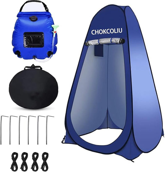 Camping Shower Tent Privacy Tent - Upgrade Shower Bag Pop Up Changing Toilet Portable Sun Shelters Dressing Room Instant Outdoor for Camping Hiking Beach Picnic Fishing with Carrying Bag (Blue)