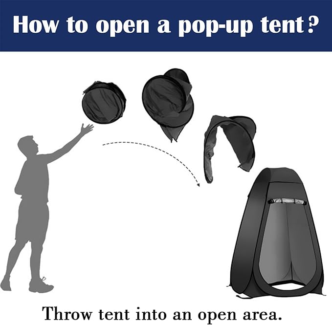 Pop Up Tent Upgrade Privacy Shower Tent Portable Outdoor Sun Shelter for Toilet Camping Biking Beach with Carry Bag
