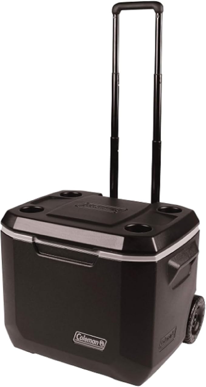 Coleman Xtreme 50qt Wheeled Cooler, Extra-Walled Insulation Keeps Ice up to 5 Days, Portable Rolling Hard Chiller