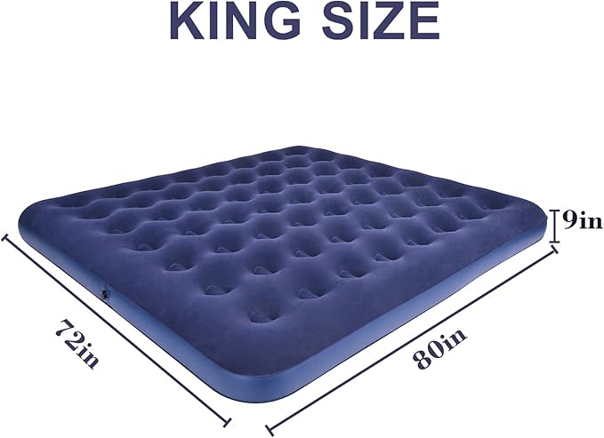 RAPTAVIS King Size Air Mattress Inflatable Bed, Blow Up Mattress Camping Sleeping Pad