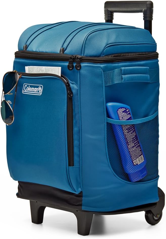 Coleman 42-Can Wheeled Soft Cooler, Leak-Proof Portable Insulated Chiller with 12+ Hour Ice Retention, Made with Recycled Materials
