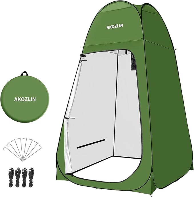AKOZLIN Portable Pop Up Shower Tent Instant Privacy Dressing Changing Tent Outdoor Shower Room Camp Toilet Tent