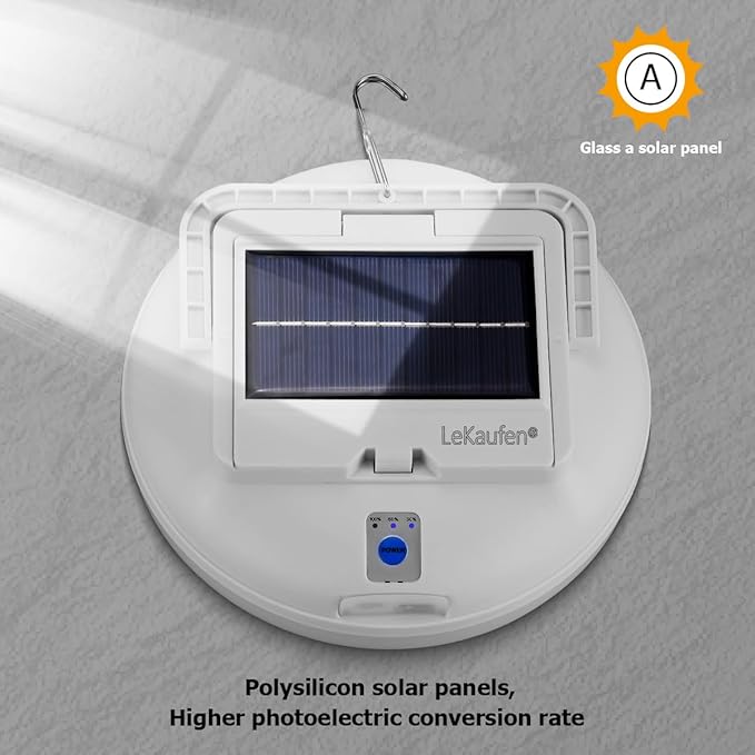 4500LM Solar Camping Light - Portable LED Camping Lantern Hanging IPX4 Waterproof Tent Lights, USB Rechargeable Outdoor Lamp for Camping, Hurricane, Emergency, Hiking, Power Outages (126LEDs)