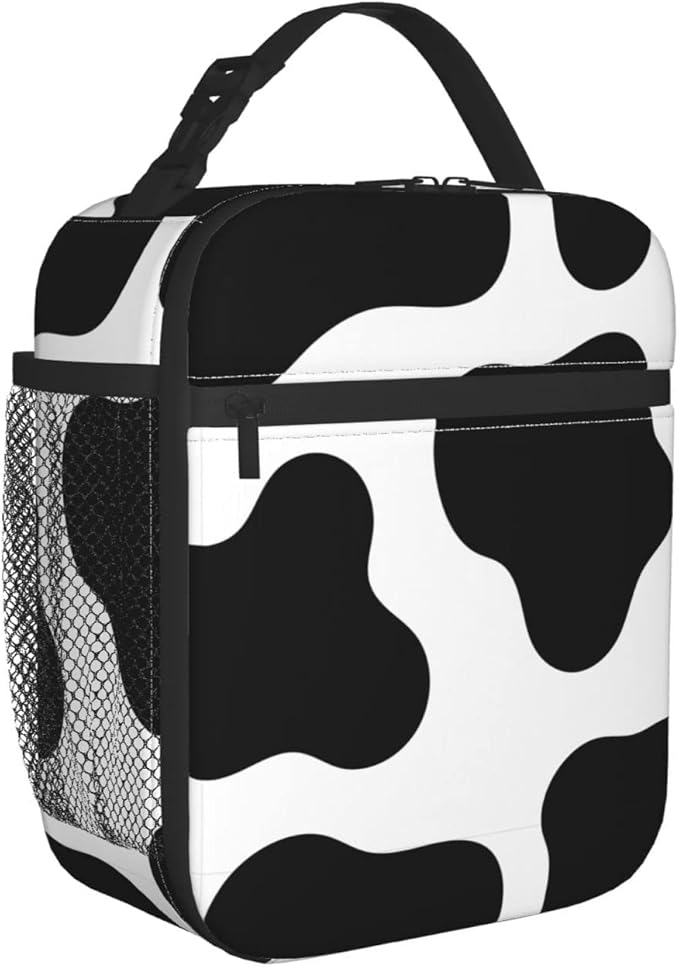 Cow Print Lunch Box Reusable Insulated Totes Lunch Bag Thermal Cooler for Boy Girls School Men Women Beach Picnic Travel