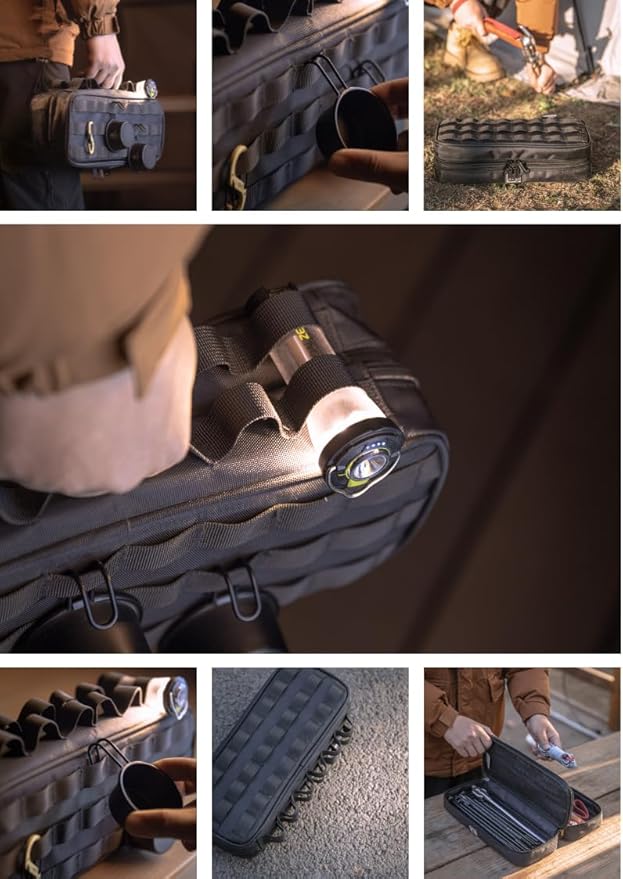 CAMPINGMOON Storage Box for Camping Outdoor Hammer Lantern Black BK-30