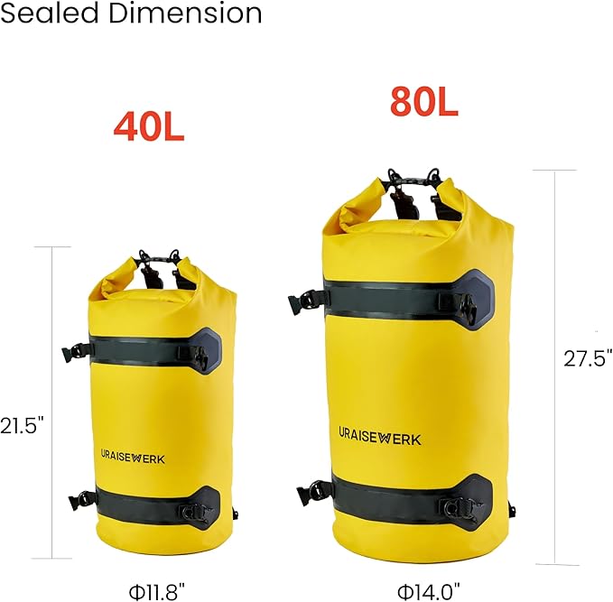 Waterproof Dry Bag for Men Women, 40L/80L Roll Top Lightweight Floating Dry Bag, Outdoor Backpack for Travel, Swimming, Boating, Kayaking, Camping and Beach (40L)