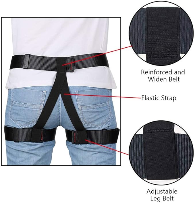 Climbing belts, Safe Seat Belts for Tree Climbing Outdoor Training Caving Rock Climbing Rappelling Equip - Half Body Guide belt for Women Man and Novice