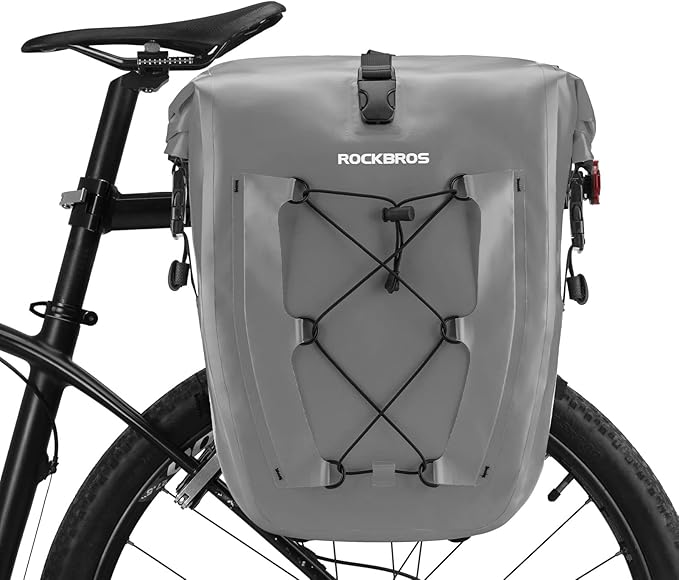 ROCKBROS Bike Panniers Waterproof Bike Rear Rack Bag Max 30L Large Capacity Bike Rear Panniers for Cycling Traveling Commuting