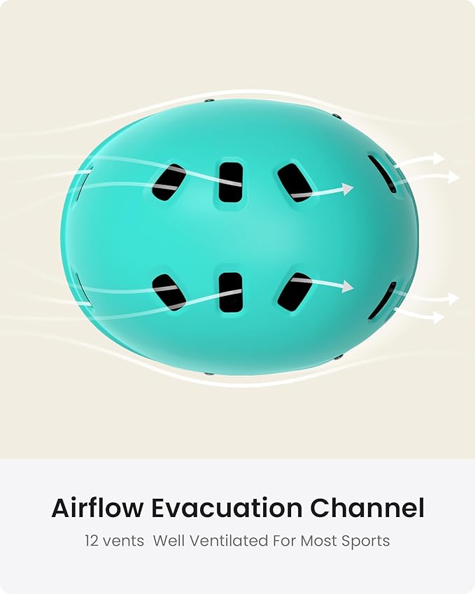 OutdoorMaster Skateboard Cycling Helmet - Two Removable Liners Ventilation Multi-Sport Scooter Roller Skate Inline Skating Rollerblading for Kids, Youth & Adults