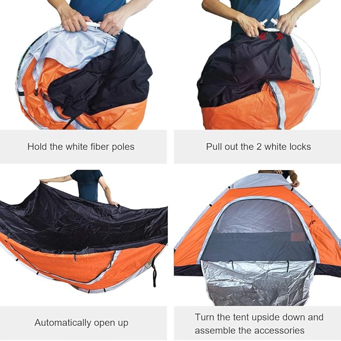 Ubon 2/3 Person Lightweight Instant Pop Up Indoor Outdoor Backyard Tent for Camping Backpacking