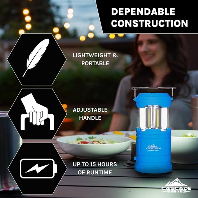 Cascade Mountain Tech Collapsible Flash Pop 2-in-1 Lantern/Flashlight