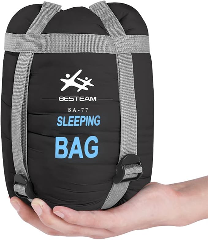 Warm Weather Sleeping Bag - Portable Waterproof Compact Lightweight, Packable for Kids, Teens Adults Camping Backpacking Hiking, Spring Summer Fall