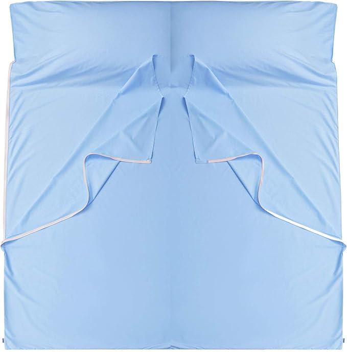 Brand - GANNAFEE Cotton Sleeping Bag Liner with Zipper - 100% Cotton Travel Sheet Sleep Sack Adult - Travel Sleeping Bag for Hotels Camping Hiking