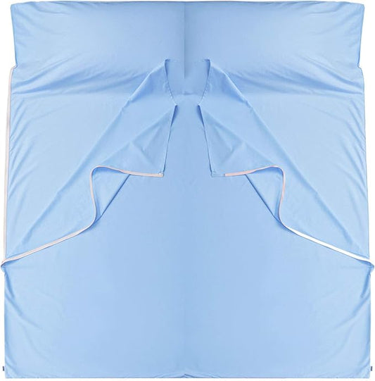 Brand - GANNAFEE Cotton Sleeping Bag Liner with Zipper - 100% Cotton Travel Sheet Sleep Sack Adult - Travel Sleeping Bag for Hotels Camping Hiking