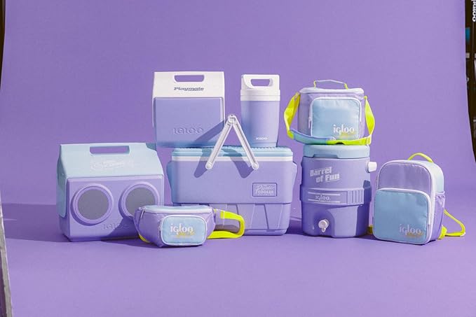 Igloo Retro 90s Lunch Coolers, Insulated Lunch Bag, Square Lunch Box Cooler with Front Pocket & Adjustable Strap