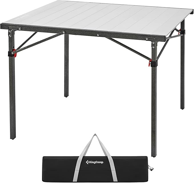 KingCamp Aluminum Folding Camp Table - Lightweight, Portable, Roll Up for Outdoor Camping, Picnic, Barbecue