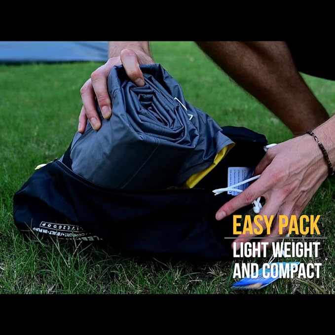 ZOOOBELIVES Extra Thickness | Wide Plus Sleeping Pad with Built-in Pump, Inflatable Camping Mattress of Ultimate Comfort for Car Camping, Tent, and Backpacking, Lightweight & Compact – Airlive2000P