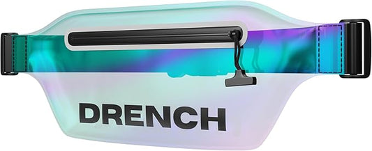 DRENCH 100% Underwater Waterproof Fanny Pack. Waist Pack. Submersible Waterproof Phone Pouch. Dry Bag for Swimming & Snorkelling. Underwater Phone case. (Iridescent)