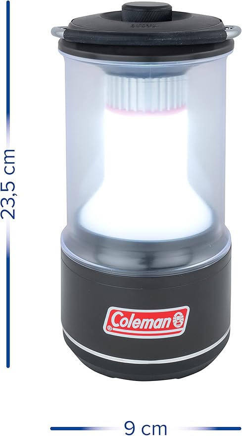 Coleman LED Lantern Batteryguard 600 Lumens, Super Bright High Power Cree Led Lamp, Portable Camping Light Lantern - Black, Small