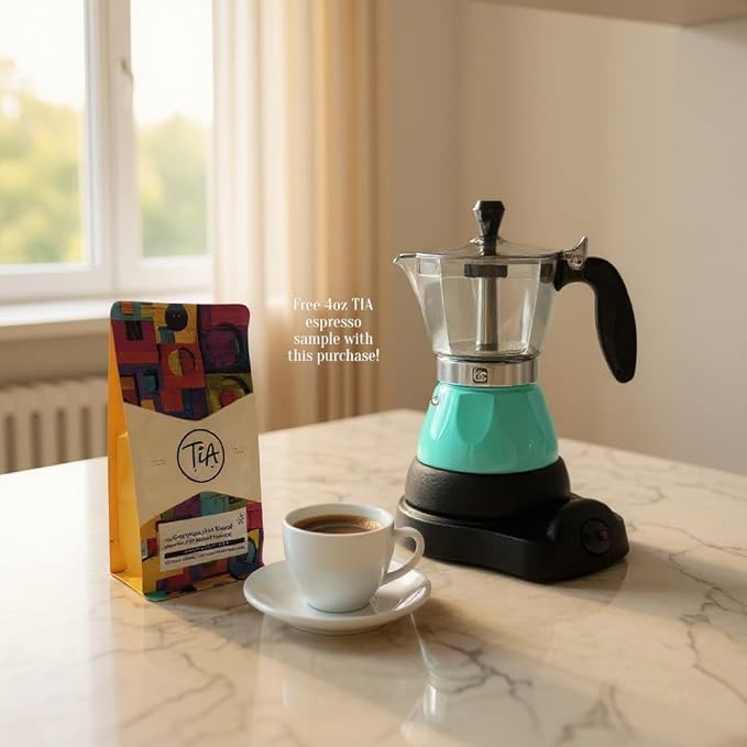 Bene Casa Teal Portable Electric Espresso Maker/Cafetera, 1-3 Cups/Shots (1, TEAL)