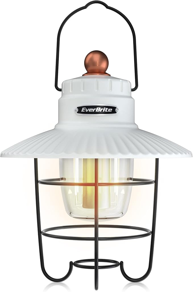 EverBrite LED Camping Lantern, USB C Rechargeable Lantern with 3 Light Modes, Vintage Outdoor Lanterns with Power Bank Function for Power Outages, Hurricane, Emergency, Fishing