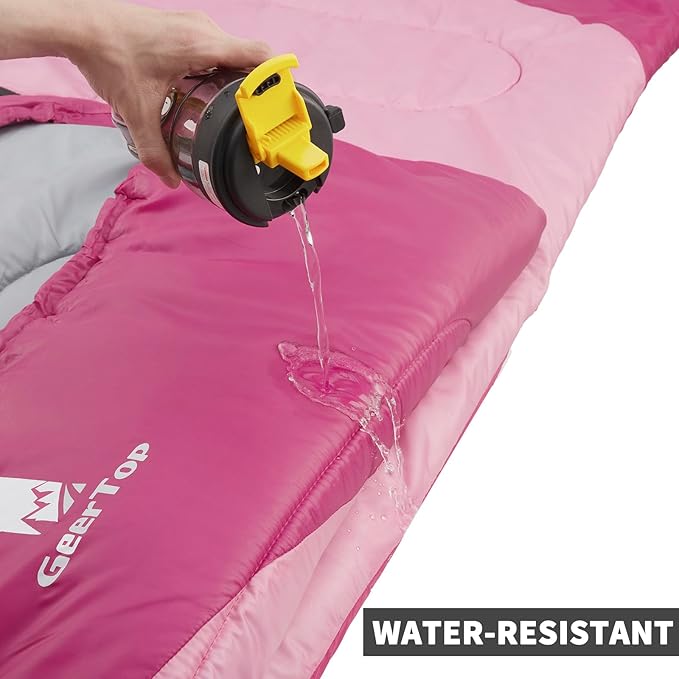 GEERTOP Backpacking Sleeping Bag for Camping, Lightweight Sleeping Bags for Adults Kids Summer Warm Cold Weather Hiking Travel