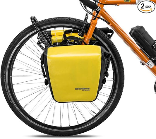 ROCKBROS Front Roller Panniers Bag Front Rack Bike Bag Sturdy Shelf Package with Carrying Handle & Free Shoulder Strap for Touring Picnic Commuting 1 Pair