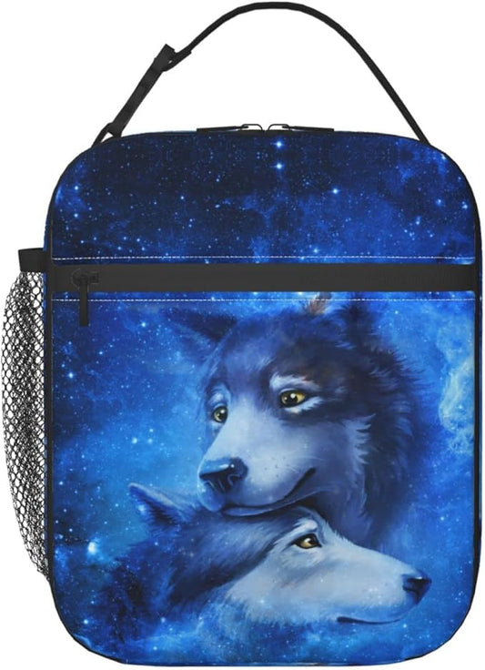 Wolf Lunch Box Reusable Insulated Totes Lunch Bag Thermal Cooler For Boy Girls School Men Women Beach Picnic Travel