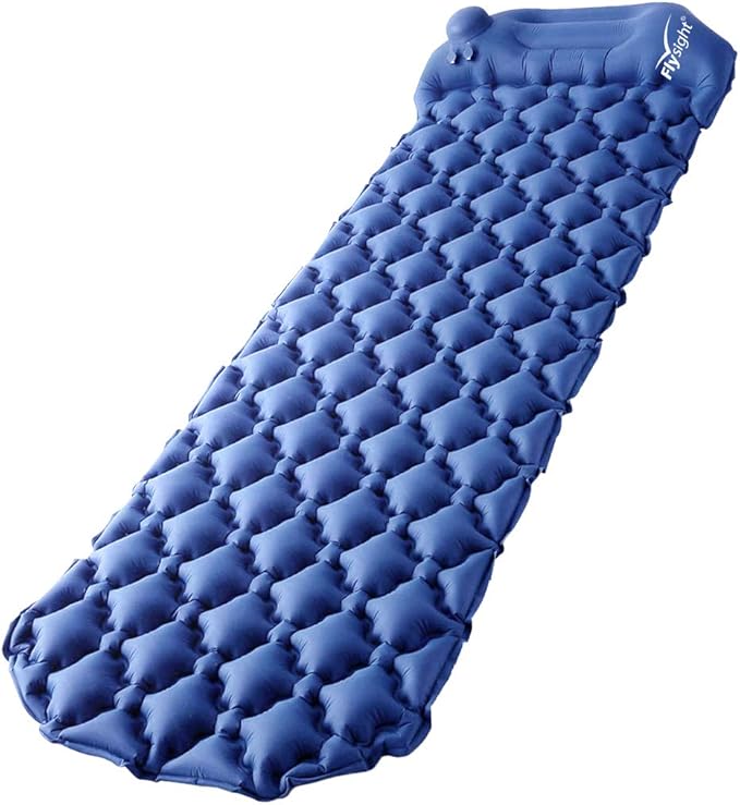 Camping Sleeping Pad for Backpacking Self Inflating Built-in Pump Ultralight Sleeping Pad for Camping with Pillow Durable Waterproof Air Camping Mats for Sleeping Hiking Travelling