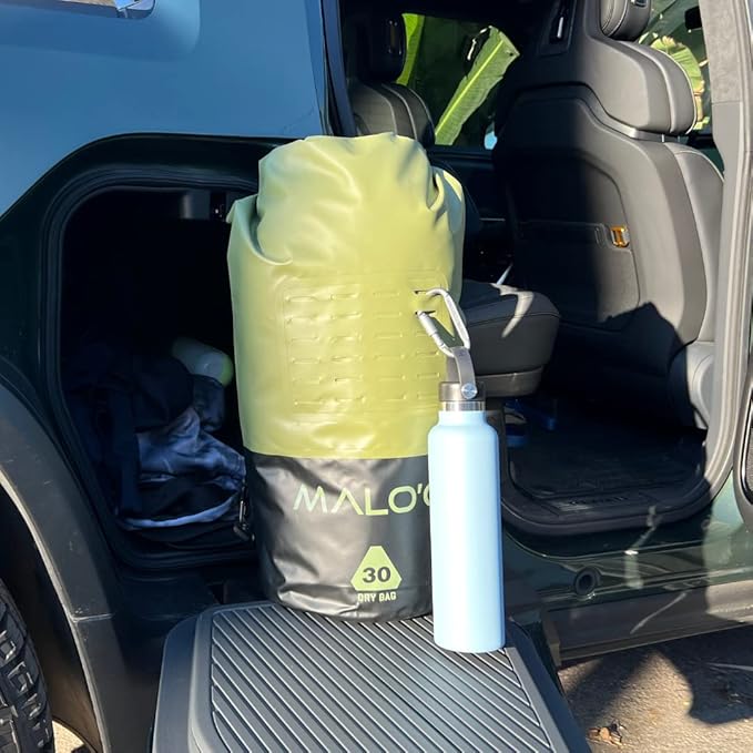 Malo’o 30L Heavy Duty 100% Waterproof Roll-Top Dry Bag Backpack – Keeps Gear Dry for Fishing, Rafting, Kayaking, Beach, Boating, Hiking, and Camping - Travel Safe - Easy To Use Dry Bag Backpack