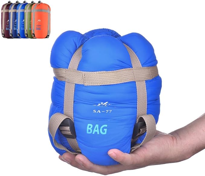 Warm Weather Sleeping Bag - Portable Waterproof Compact Lightweight, Packable for Kids, Teens Adults Camping Backpacking Hiking, Spring Summer Fall