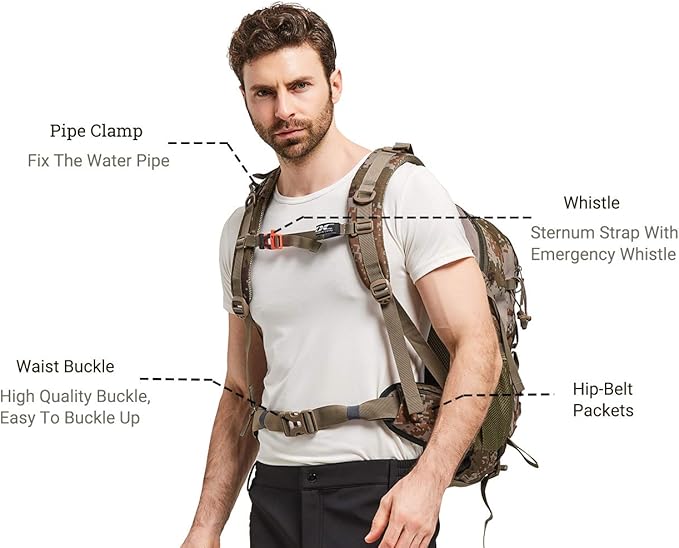 Diamond Candy Waterproof Hiking Backpack for Men and Women, Lightweight Day Pack for Travel Camping