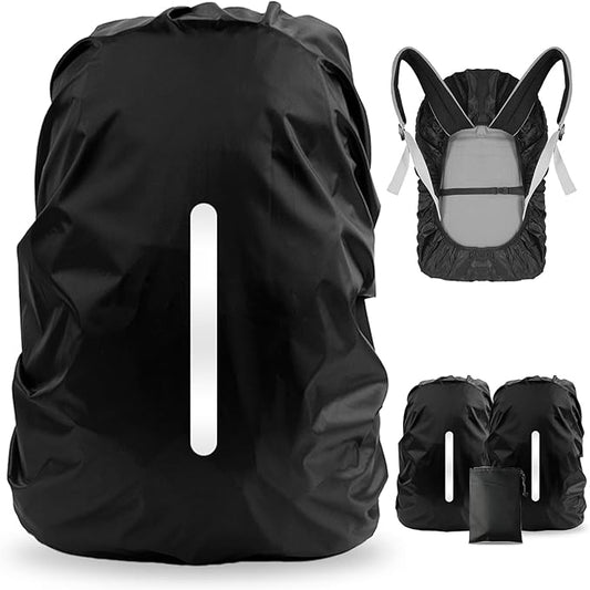 LAMA 2 Pack Waterproof Rain Cover for Backpack, Reflective Rucksack Rain Cover for Anti-dust/Anti-Theft/Bicycling/Hiking/Camping/Traveling/Outdoor Activities (Black, XS)