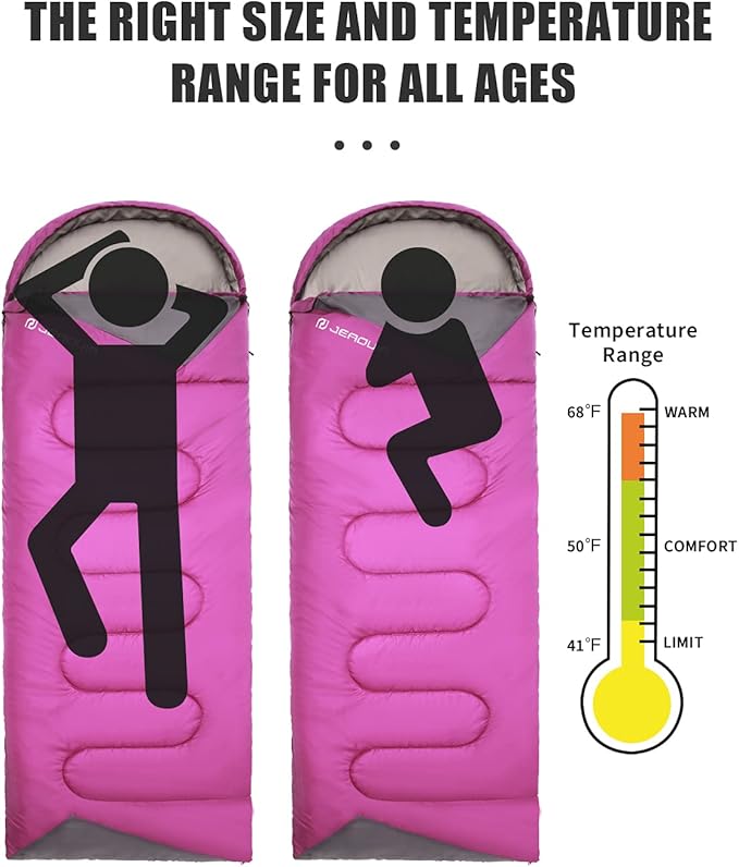 Sleeping Bags for Adults Backpacking Lightweight Waterproof- Cold Weather Sleeping Bag for Girls Boys Mens for Warm Camping Hiking Outdoor Travel Hunting with Compression Bags