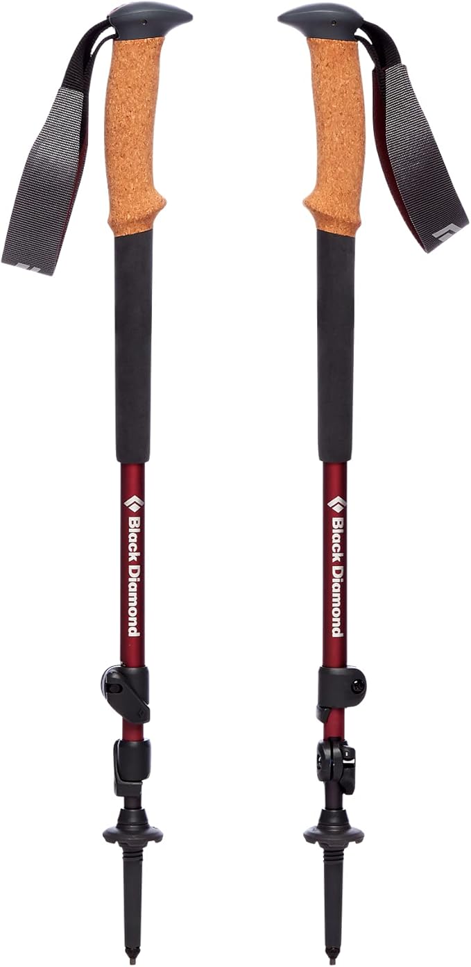 BLACK DIAMOND Womens Trail Cork Trekking Poles, Pair of 2 Lightweight Collapsible Aluminum Hiking Sticks with Cork Grips for Backpacking, Walking, Camping, Mountaineering