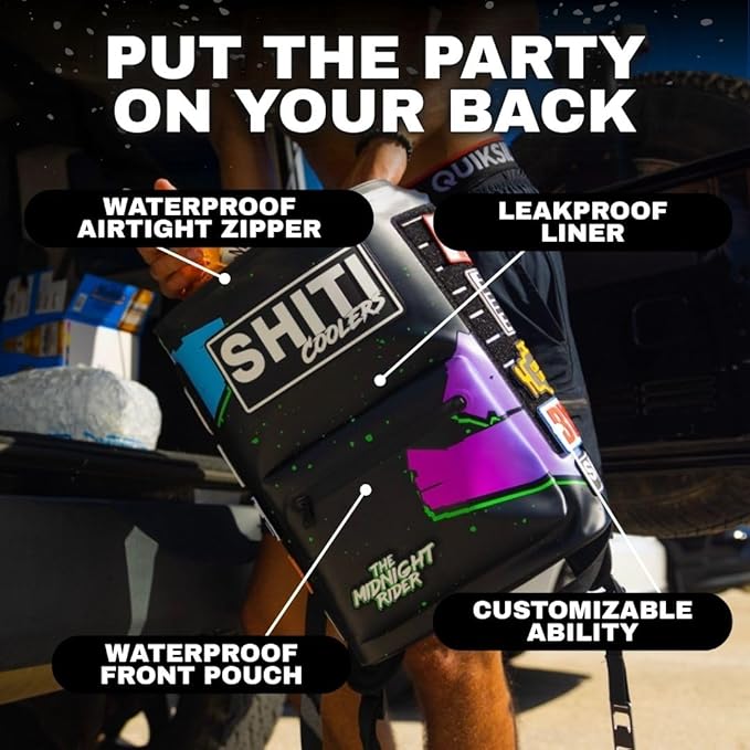 SHITI Coolers Cooler Backpack for Camping, Travel, Beach, Soft Lunch Box for Food, Drinks & Ice, Portable, Waterproof 24 Hr Insulated Bag with Shoulder Straps, Customizable