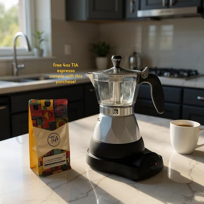 Bene Casa Silver Portable Electric Espresso Maker/Cafetera, 1-3 Cups/Shots (1, SILVER)