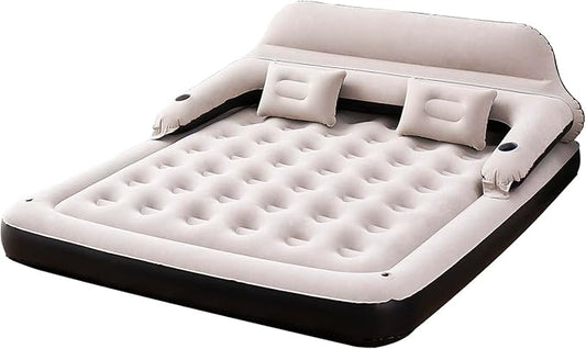 DIMAR GARDEN King Size Air Mattress with Headboard and Pillows, Inflatable Bed Blow Up Bed