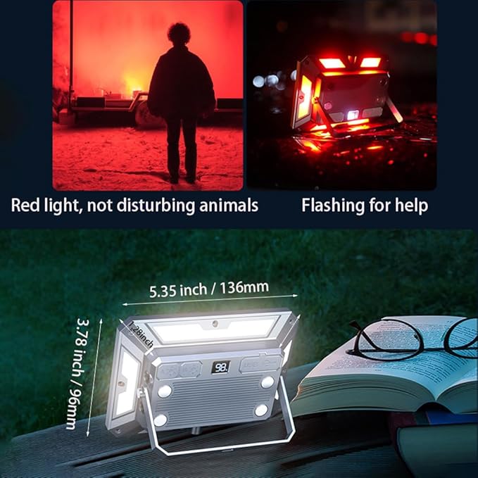 LED Camping Light,Rechargeable 4000LM,5 Light Modes, IPX4 Waterproof Tent Light for Power Outages, Emergency, Hurricane, Home, Hiking