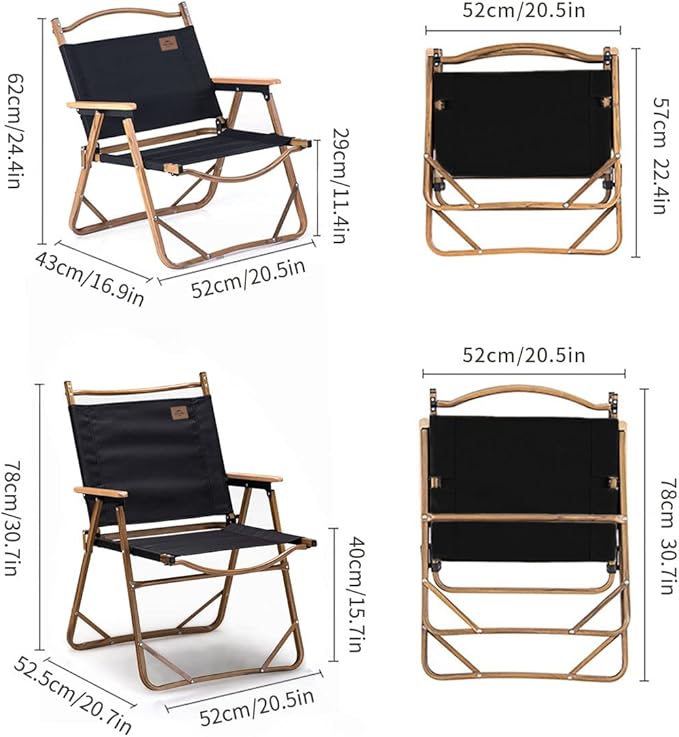 Naturehike MW02 Foldable Chair - Outdoor Furniture Kermit Aluminum Portable Folding Chair Great for Camping Picnic Park (Black, Regular)