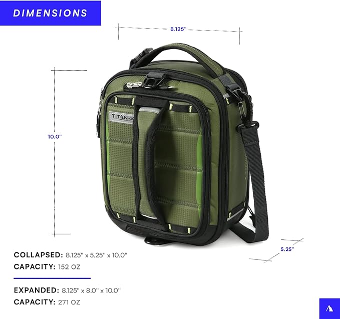 Titan High Performance Fridge Cold Expandable Insulated Lunch Pack - Olive Green