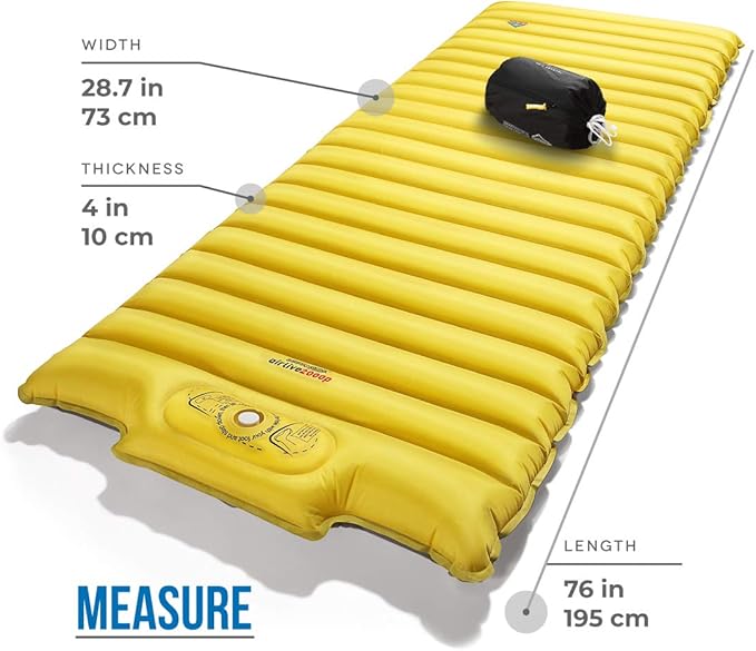 ZOOOBELIVES Extra Thickness | Wide Plus Sleeping Pad with Built-in Pump, Inflatable Camping Mattress of Ultimate Comfort for Car Camping, Tent, and Backpacking, Lightweight & Compact – Airlive2000P