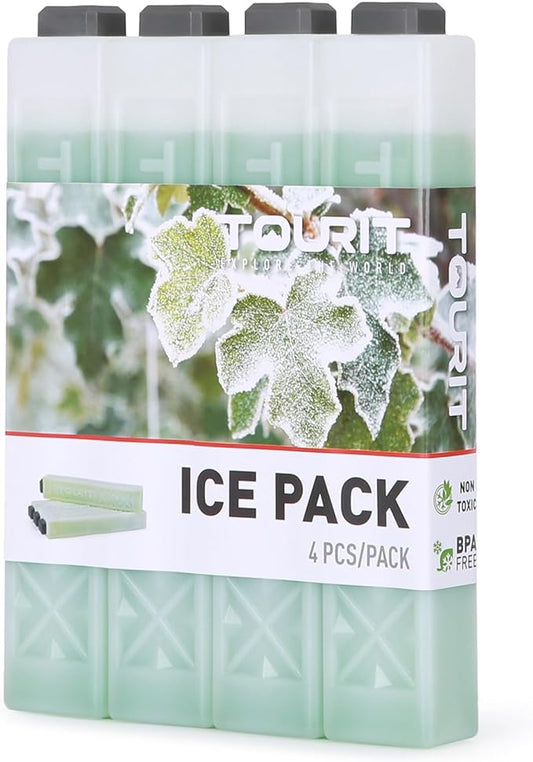 TOURIT Ice Packs for Coolers Reusable Long Lasting Freezer Packs for Lunch Bags/Boxes, Cooler Backpack