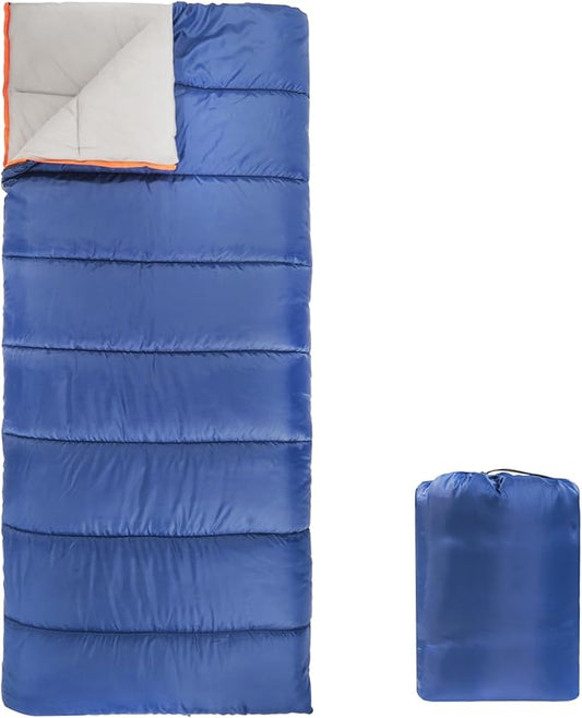 Amazon Basics Warm, Lightweight Cold Weather Sleeping Bag, Twin, Blue