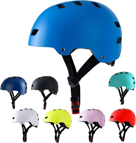 Bike Helmet 3 Sizes for Teenager Kids Youth Adults,Bavilk Skateboard Helmet Adjustable Multi-Sport Bicycle Cycling Scooter Roller Skate Inline Skating Rollerblading for Girls Boys Women Men Teen