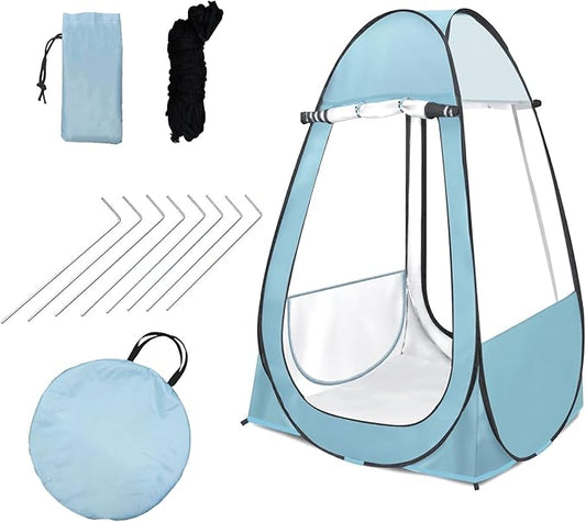 Sports Tent Pop Up Shelter, Instant Clear View Sports Pod, Weather Proof Pod Outdoor Rain Tents Camping Sun Shelter with 2 Windows for Sports Events, Hiking, Fishing, Beach 39.37 * 39.37 * 64.56”