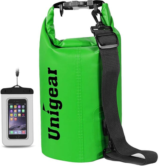 Unigear Dry Bag Waterproof, 2L/5L/10L/20L/30L/40L Floating and Lightweight Bags for Kayaking, Boating, Fishing, Swimming and Camping with Waterproof Phone Case
